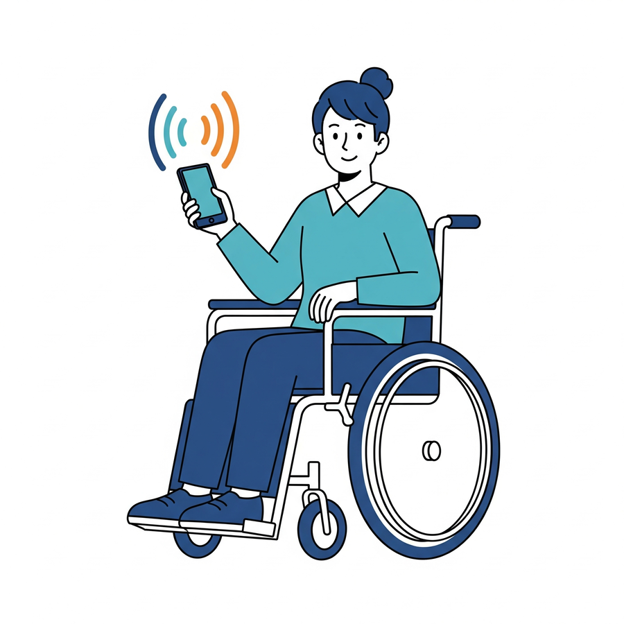 Person sitting in a wheelchair